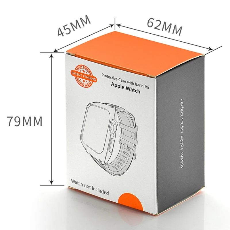 Apple Watch Series 49mm - 45mm - 44mm - 42mm Universal Scratch Resistant Watch Band with Case Built-in Tempered Glass Screen Protector