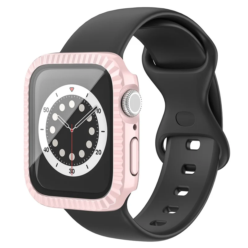Apple Watch Series 1 / 2 / 3 38mm Textured Impact-Resistant Watch Case with Tempered Glass Screen Protector