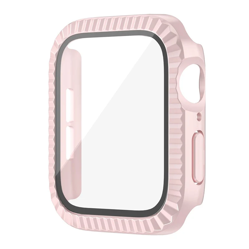 Apple Watch Series 1 / 2 / 3 38mm Textured Impact-Resistant Watch Case with Tempered Glass Screen Protector