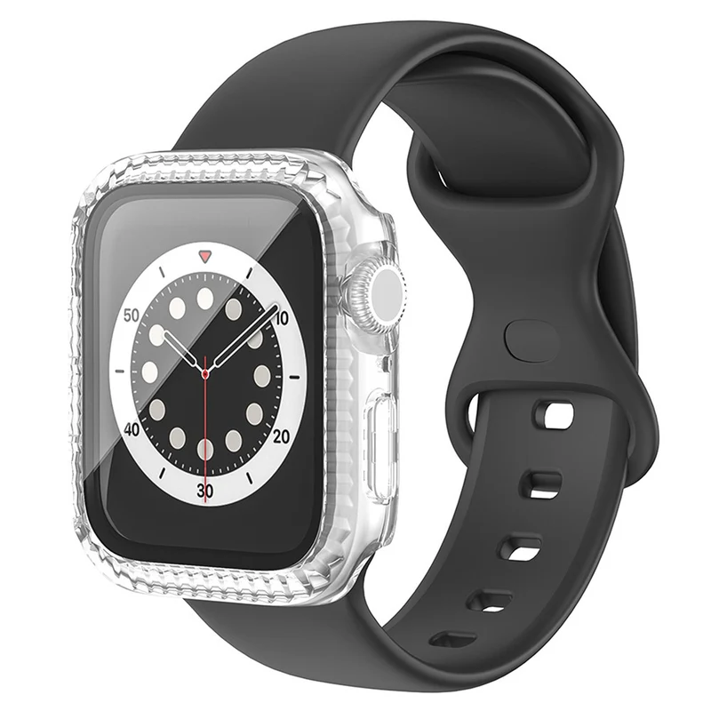 Apple Watch Series 1 / 2 / 3 38mm Textured Impact-Resistant Watch Case with Tempered Glass Screen Protector