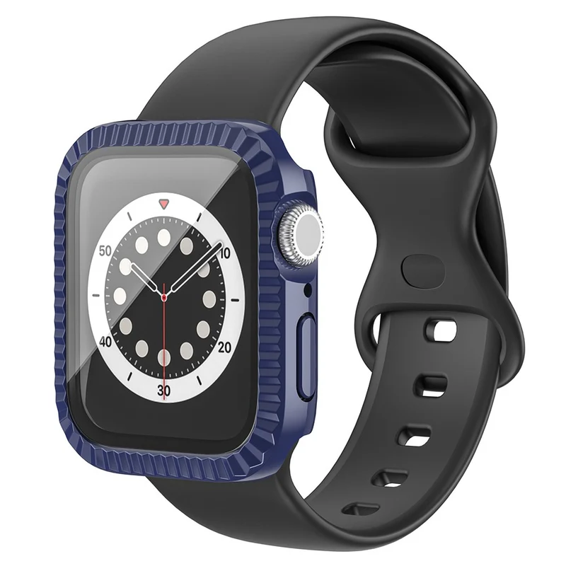 Apple Watch Series 1 / 2 / 3 38mm Textured Impact-Resistant Watch Case with Tempered Glass Screen Protector