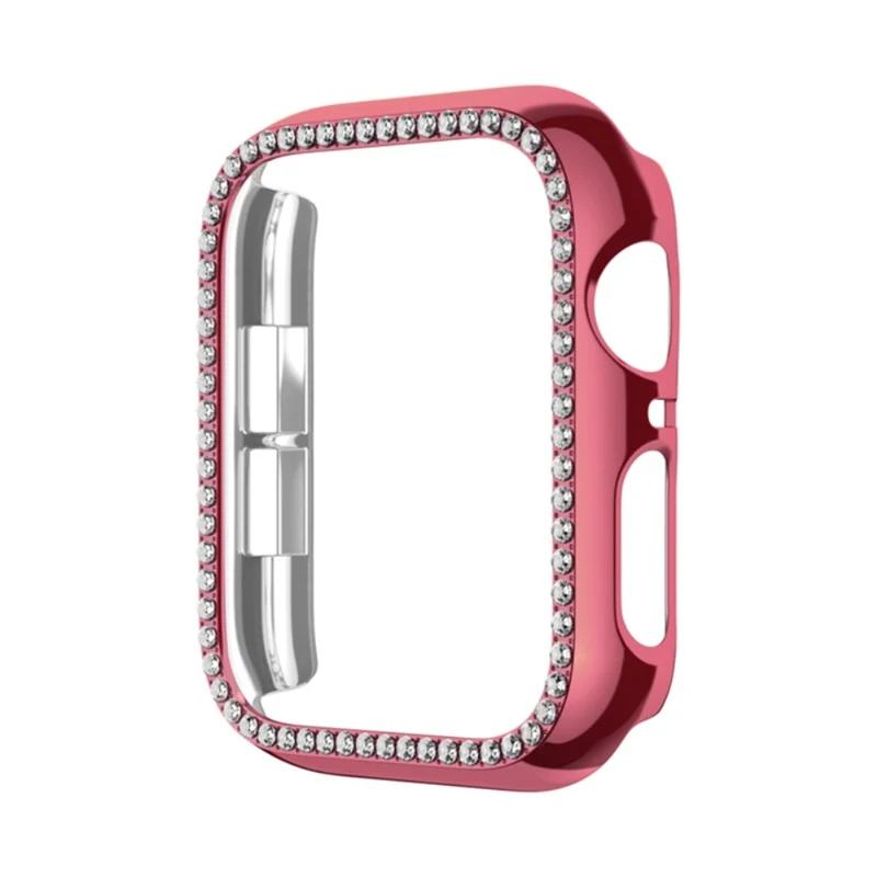 Apple Watch Series 6 / 5 / 4 / SE (2022) / SE (2023) / SE 40mm Hollow Impact-Resistant Watch Case Rhinestone Frame - Rose Gold