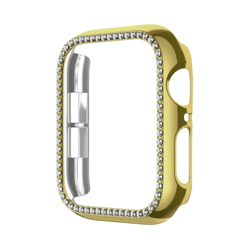 Apple Watch Series 6 / 5 / 4 / SE (2022) / SE (2023) / SE 40mm Hollow Impact-Resistant Watch Case Rhinestone Frame - Rose Gold