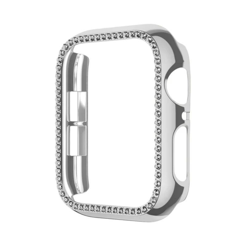 Apple Watch Series 6 / 5 / 4 / SE (2022) / SE (2023) / SE 40mm Hollow Impact-Resistant Watch Case Rhinestone Frame - Rose Gold