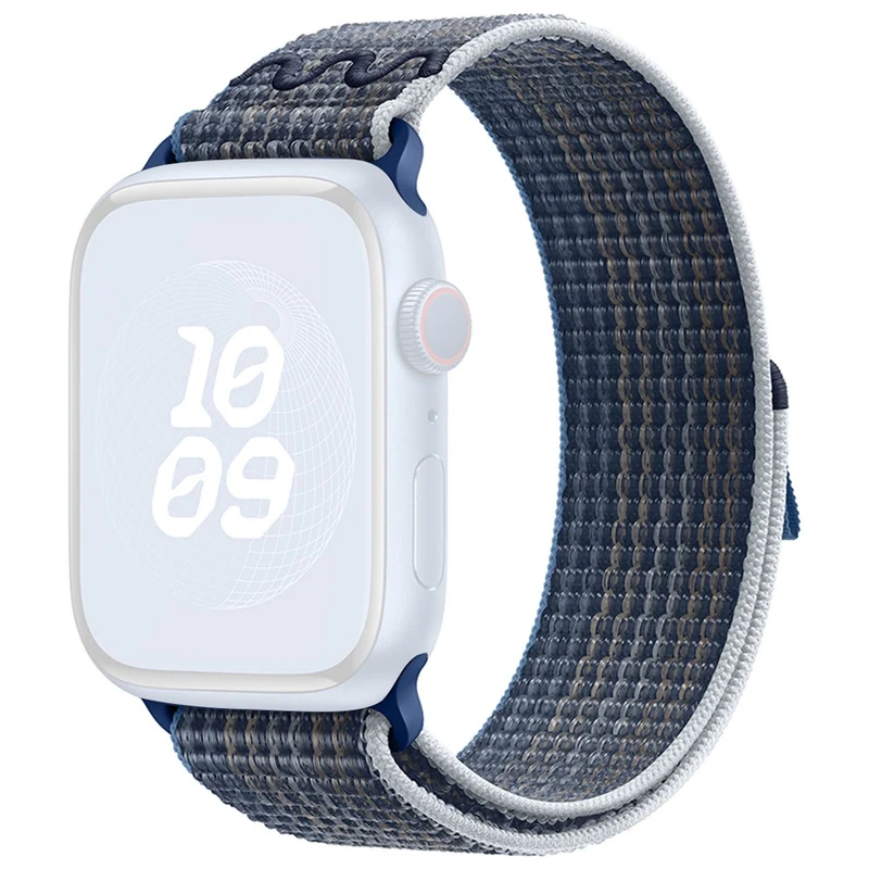 KALEBOL Apple Watch Series 41mm - 40mm - 38mm Universal Watchband Nylon Strap - Dark Green+Orange