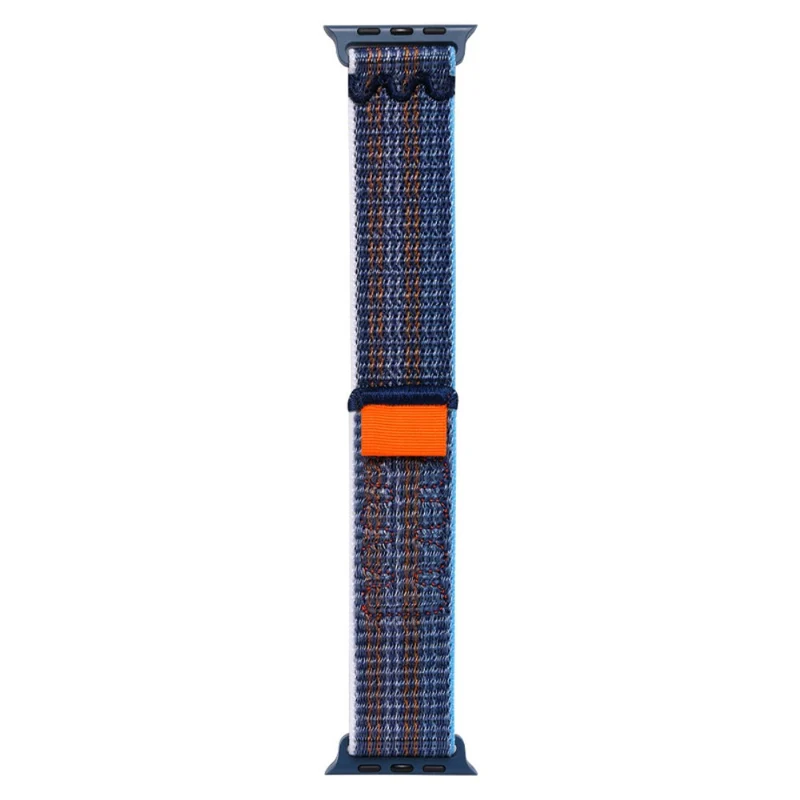 KALEBOL Apple Watch Series 41mm - 40mm - 38mm Universal Watchband Nylon Strap - Dark Green+Orange