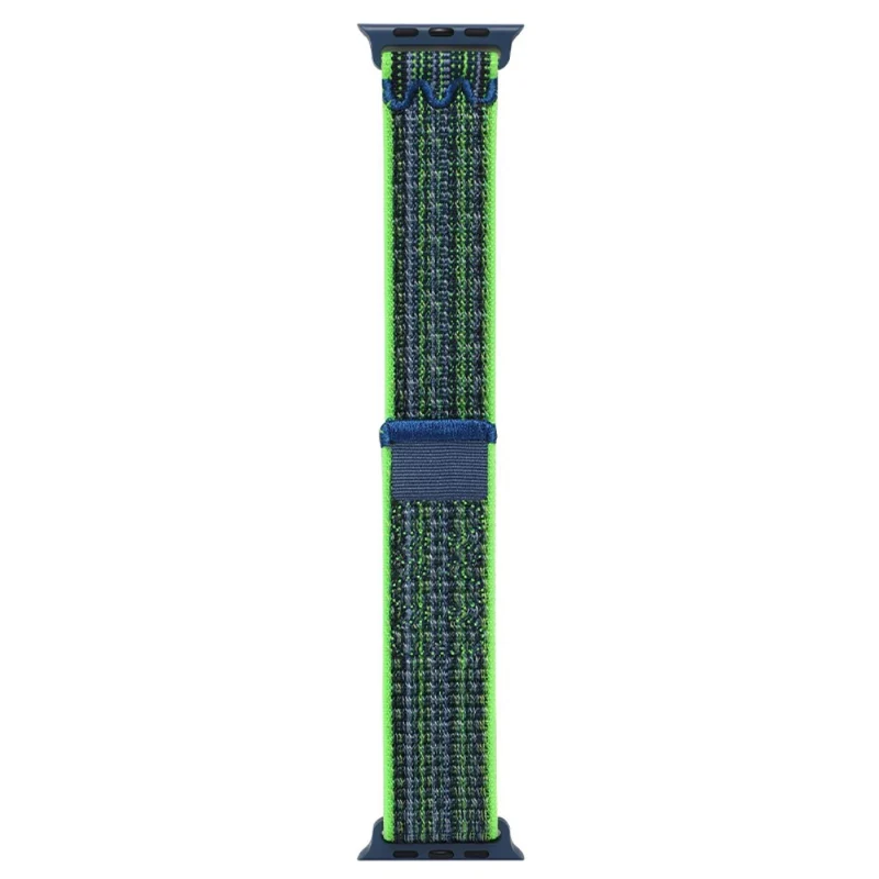 KALEBOL Apple Watch Series 41mm - 40mm - 38mm Universal Watchband Nylon Strap - Dark Green+Orange