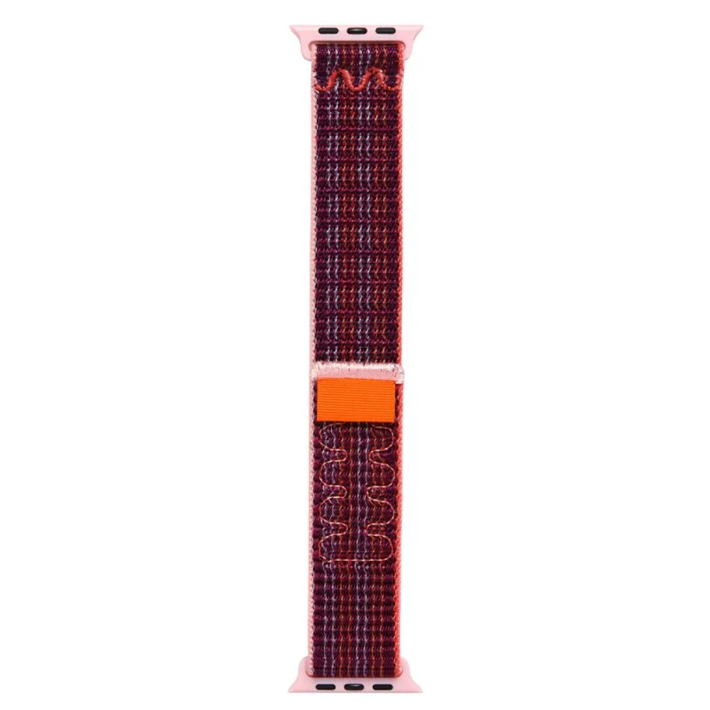 KALEBOL Apple Watch Series 41mm - 40mm - 38mm Universal Watchband Nylon Strap - Dark Green+Orange