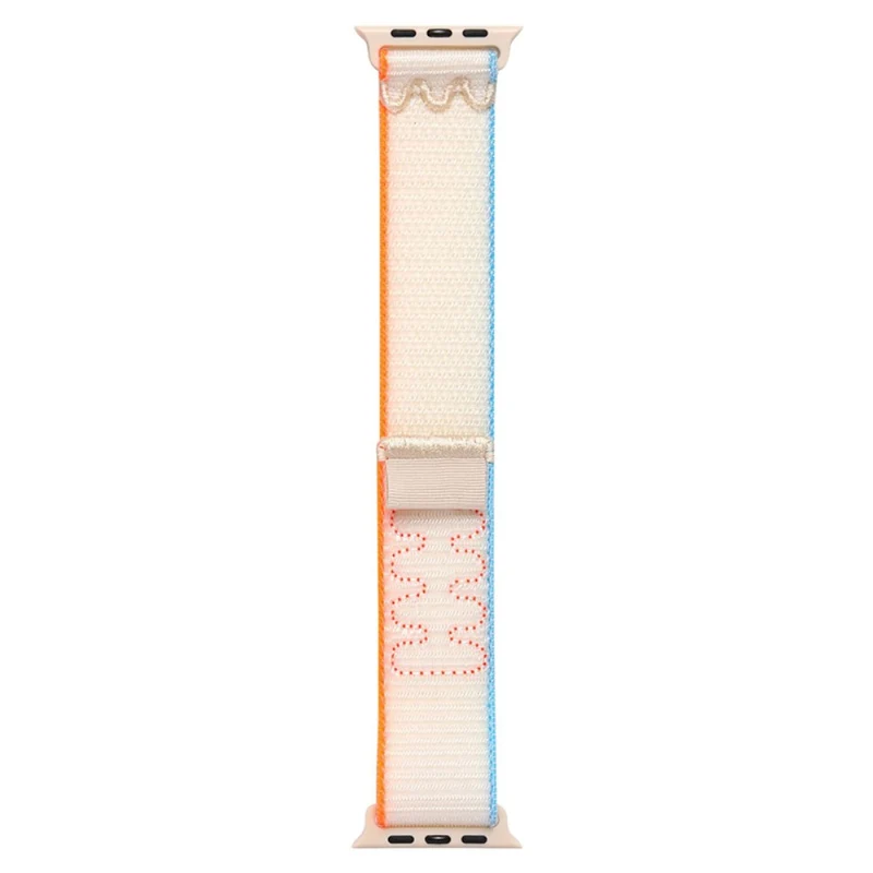 KALEBOL Apple Watch Series 41mm - 40mm - 38mm Universal Watchband Nylon Strap - Dark Green+Orange