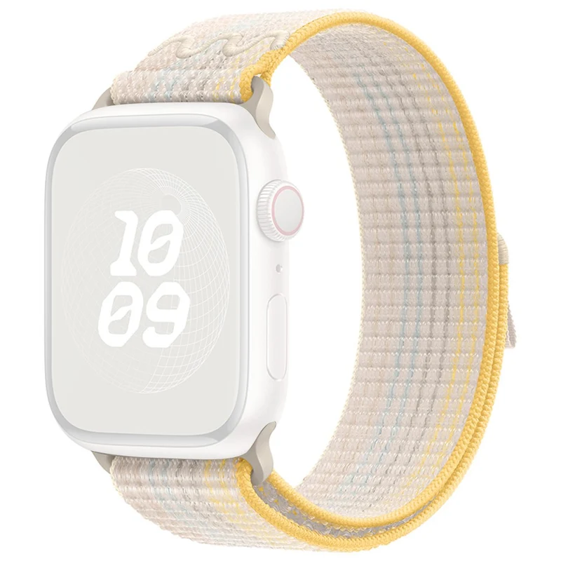 KALEBOL Apple Watch Series 41mm - 40mm - 38mm Universal Watchband Nylon Strap - Dark Green+Orange