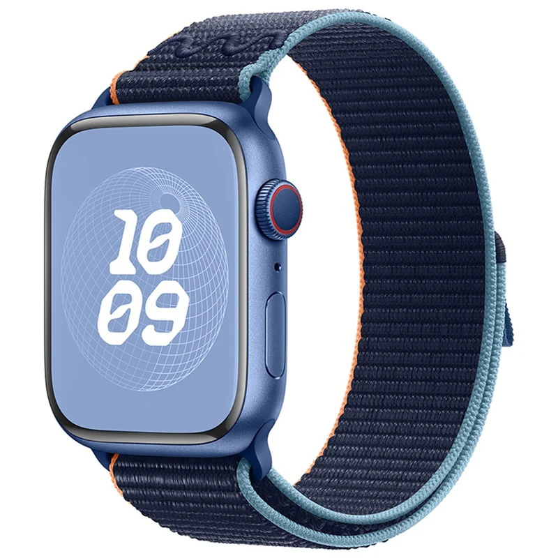 KALEBOL Apple Watch Series 41mm - 40mm - 38mm Universal Watchband Nylon Strap - Dark Green+Orange