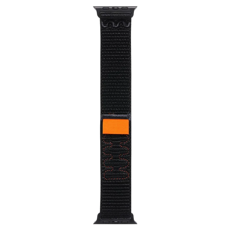 KALEBOL Apple Watch Series 41mm - 40mm - 38mm Universal Watchband Nylon Strap - Dark Green+Orange