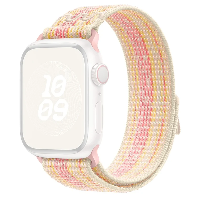 KALEBOL Apple Watch Series 41mm - 40mm - 38mm Universal Watchband Nylon Strap - Dark Green+Orange