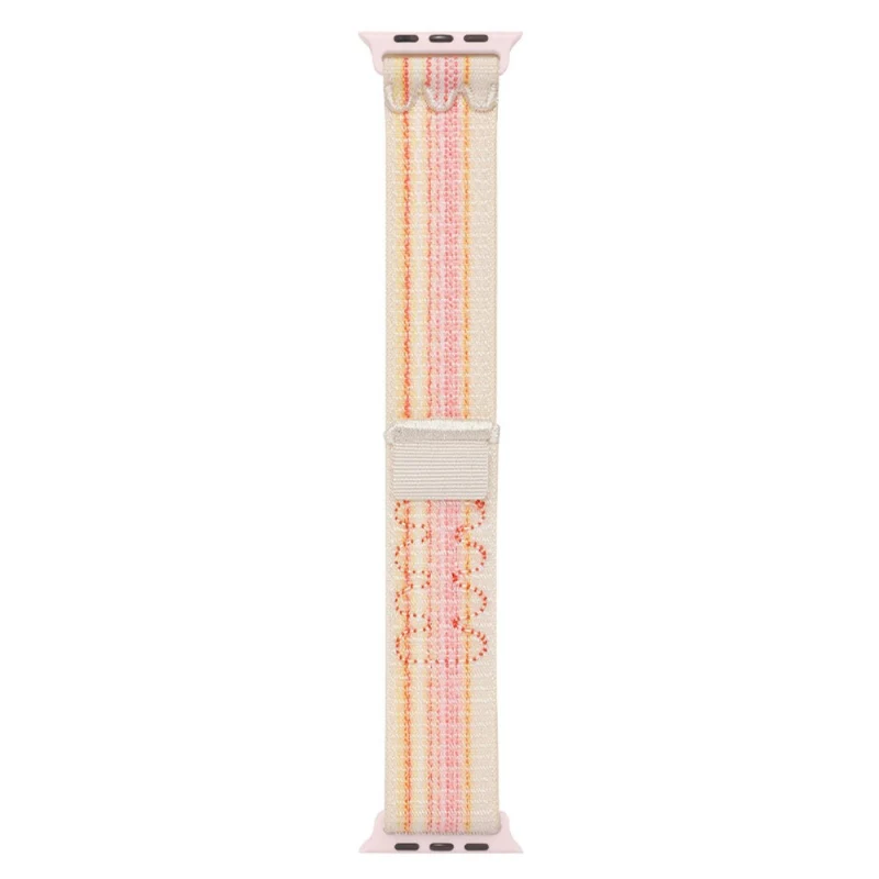 KALEBOL Apple Watch Series 41mm - 40mm - 38mm Universal Watchband Nylon Strap - Dark Green+Orange