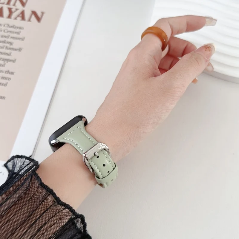Apple Watch Series 41mm / 40mm / 38mm Vegan Leather Watch Band - Light Green