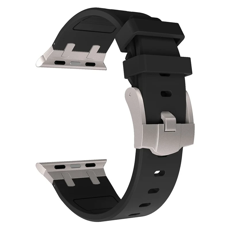 Apple Watch Series 41mm / 40mm / 38mm Watch Band Liquid Silicone Strap - Titanium Black