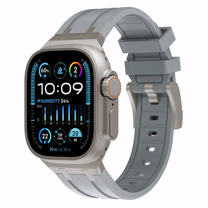 Apple Watch Series 41mm / 40mm / 38mm Watch Band Liquid Silicone Strap - Titanium Black