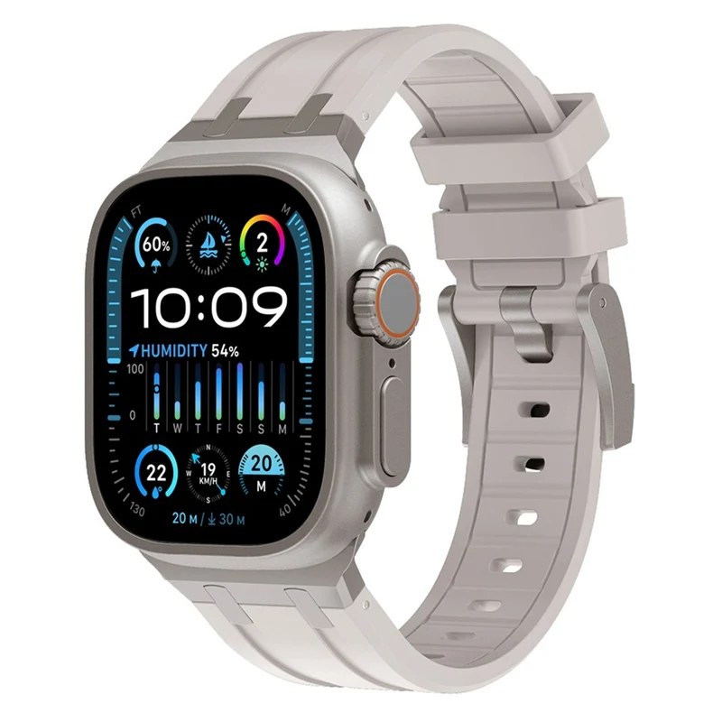 Apple Watch Series 41mm / 40mm / 38mm Watch Band Liquid Silicone Strap - Titanium Black