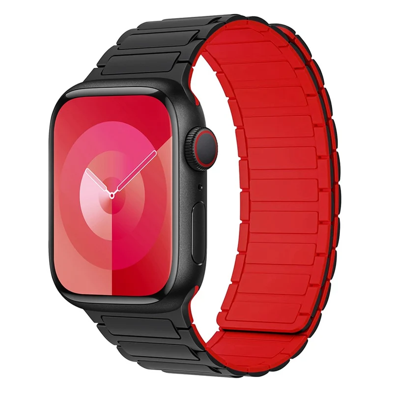 Apple Watch Series 41mm / 40mm / 38mm Watch Band Silicone Magnetic Strap - Indigo Blue+Grey