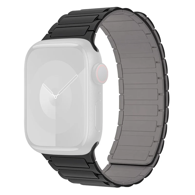 Apple Watch Series 41mm / 40mm / 38mm Watch Band Silicone Magnetic Strap - Indigo Blue+Grey