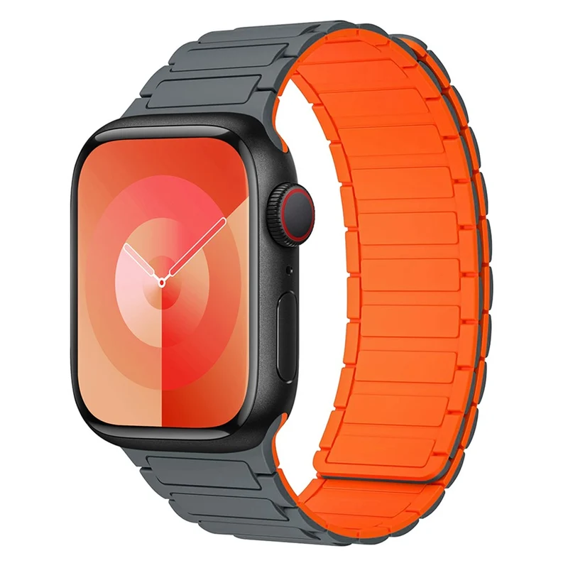 Apple Watch Series 41mm / 40mm / 38mm Watch Band Silicone Magnetic Strap - Indigo Blue+Grey