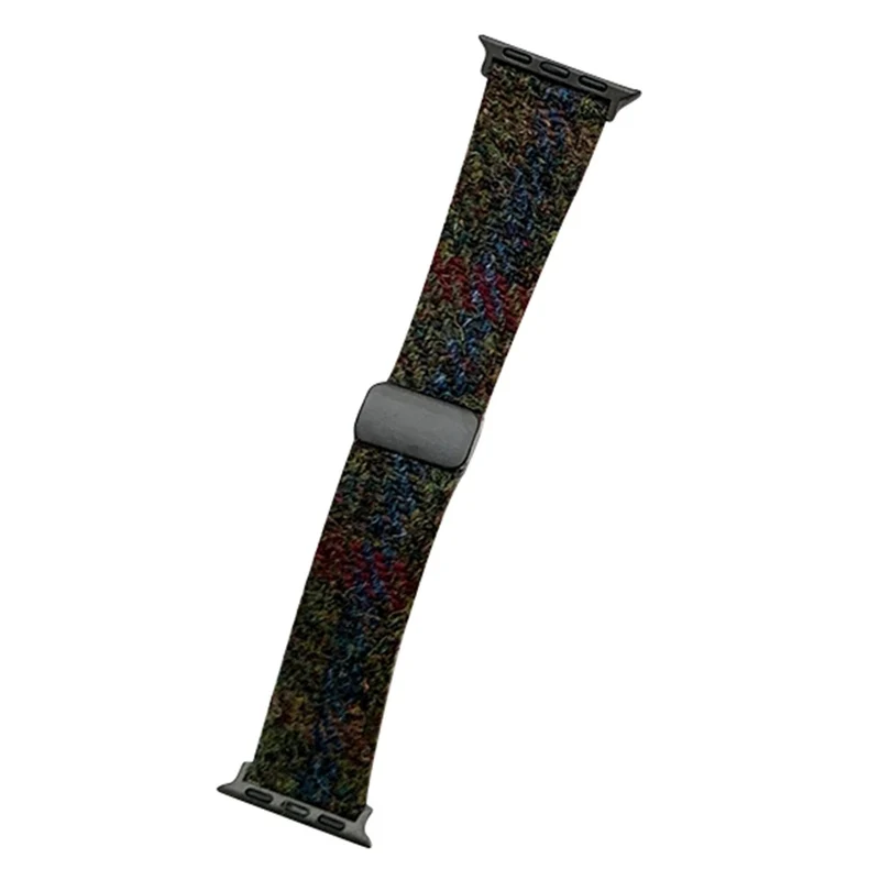Apple Watch Series 41mm / 40mm / 38mm Magnetic Buckle Woolen Strap - Coffee+Black