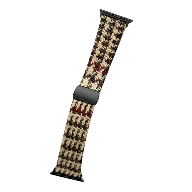 Apple Watch Series 41mm / 40mm / 38mm Magnetic Buckle Woolen Strap - Coffee+Black