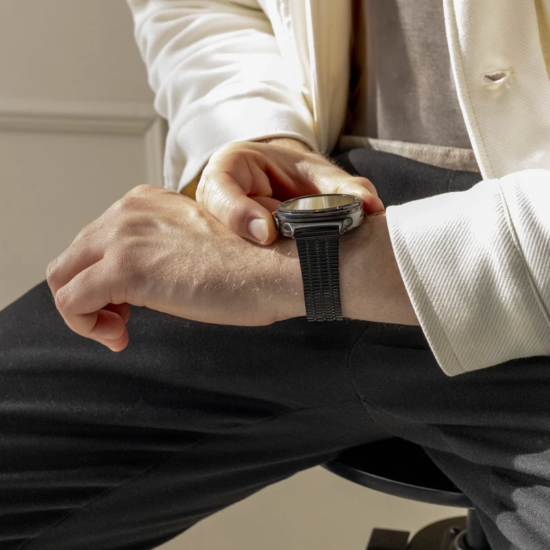 Samsung Galaxy Watch Ultra 2 Edelstahl Armband (Schwarz)