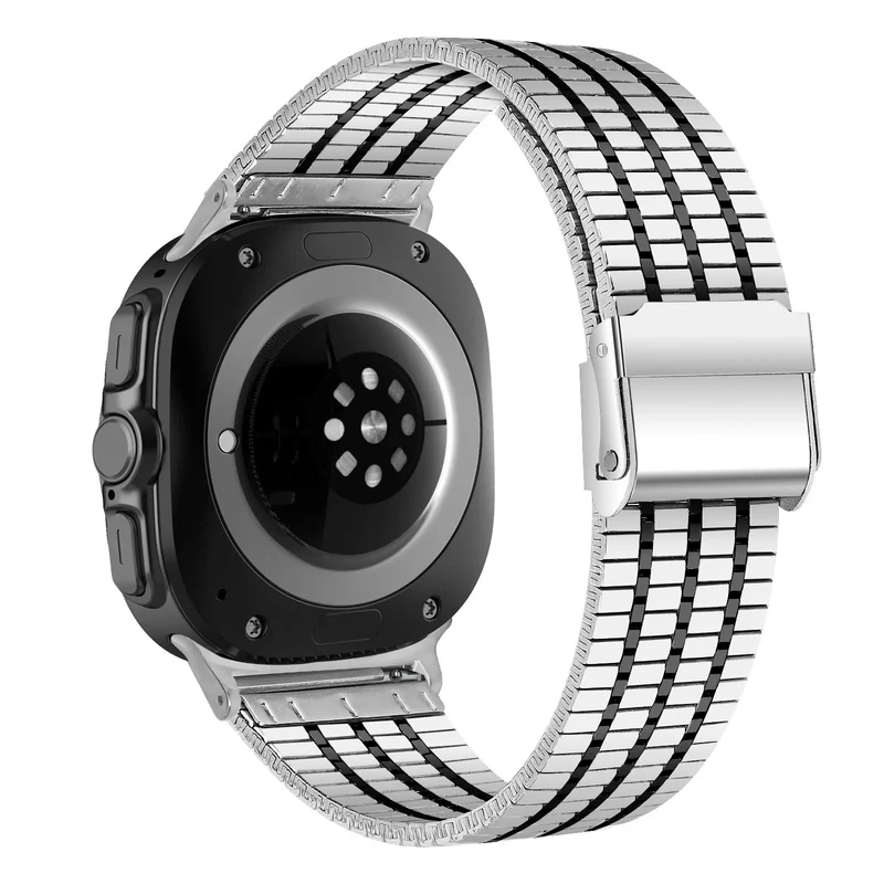 Samsung Galaxy Watch Ultra 2 Edelstahl Armband (Silber/Schwarz)