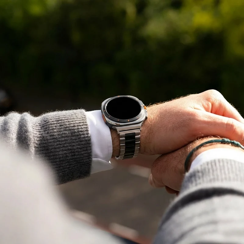 Bandz Samsung Galaxy Watch Ultra 2 Stahlarmband 'Classic' (Silber/Schwarz)