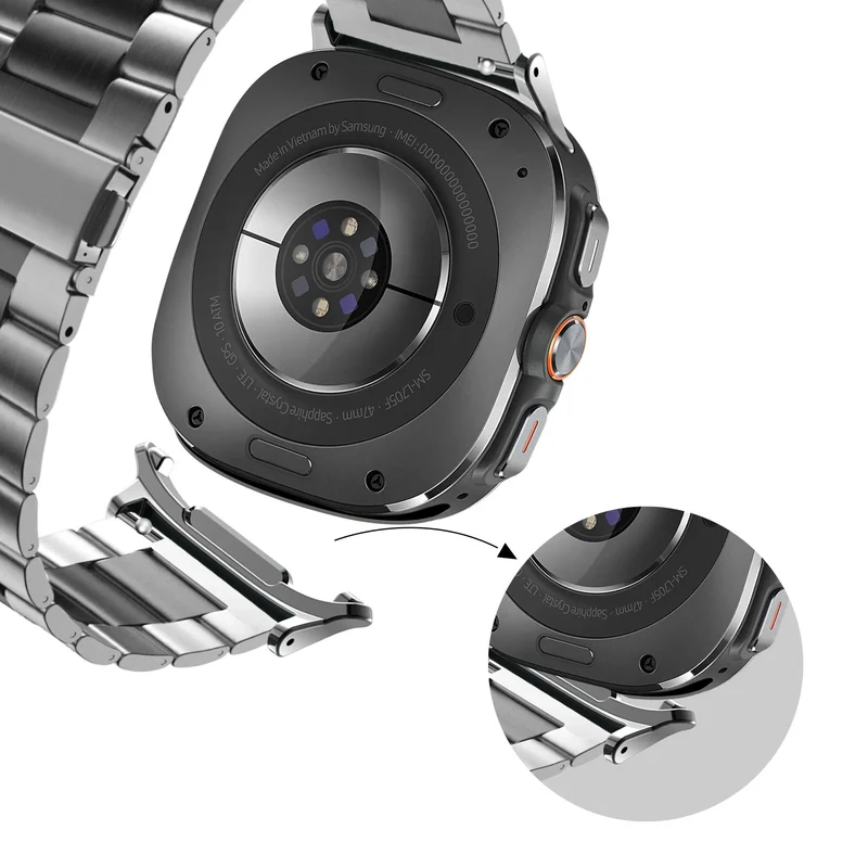 Bandz Samsung Galaxy Watch Ultra 2 Stahlarmband 'Classic' (Silber/Schwarz)
