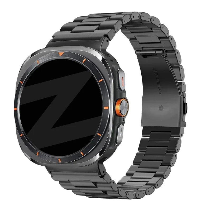 Bandz Samsung Galaxy Watch Ultra 2 Stahl Gliederarmband 'Deluxe' (Schwarz)