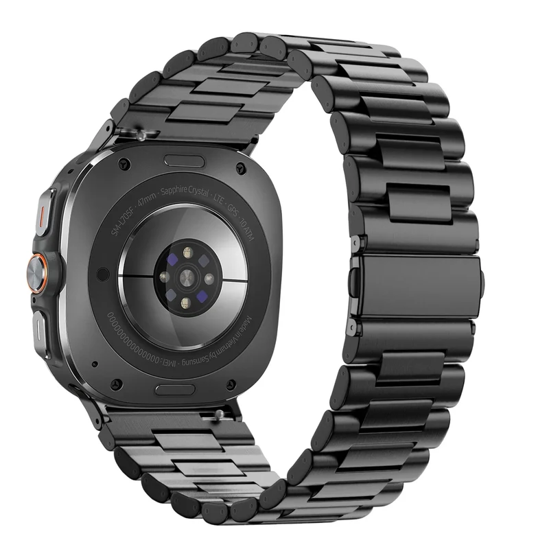 Bandz Samsung Galaxy Watch Ultra 2 Stahl Gliederarmband 'Deluxe' (Schwarz)