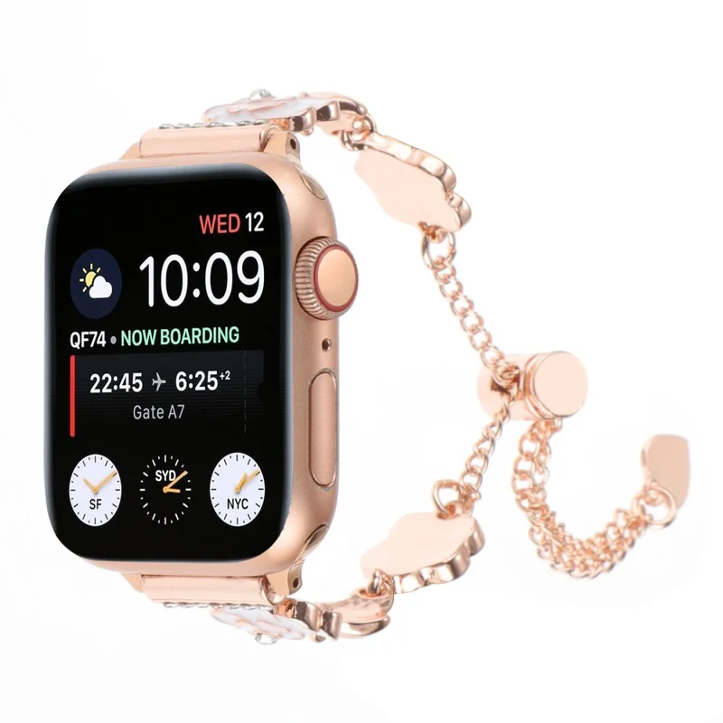 Apple Watch Series 41mm / 40mm / 38mm Metal Watch Strap - White / Gold
