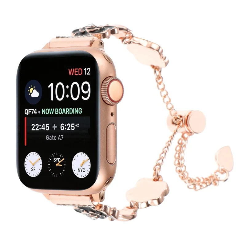 Apple Watch Series 41mm / 40mm / 38mm Metal Watch Strap - White / Gold