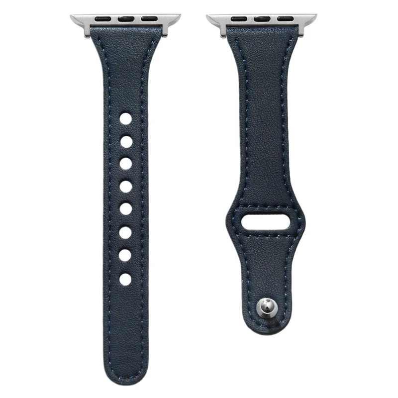 Apple Watch 49mm / 45mm / 44mm / 42mm Leather Watch Bands - Navy Blue
