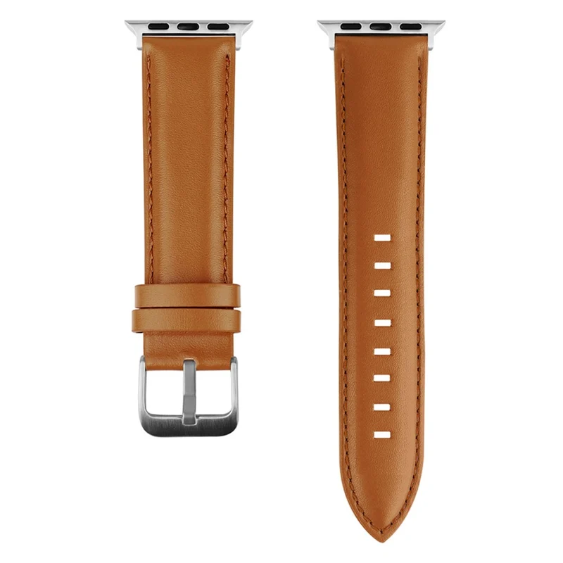 Apple Watch 49mm / 45mm / 44mm / 42mm Strap AW Cow Leather Watchband - Red / Green