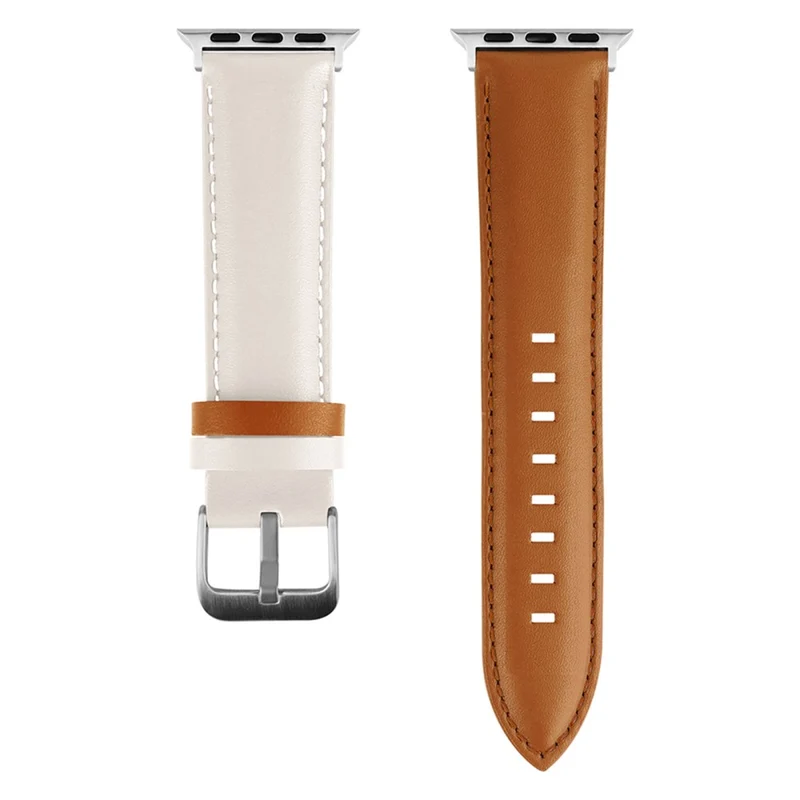 Apple Watch 49mm / 45mm / 44mm / 42mm Strap AW Cow Leather Watchband - Red / Green