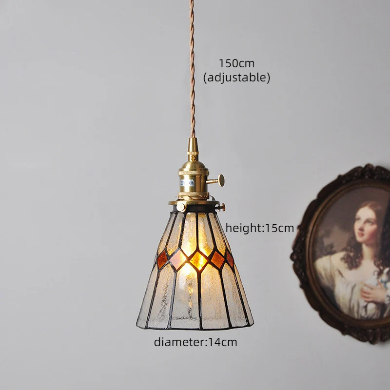 Verstellbare Vintage-Glas-Hängeleuchte