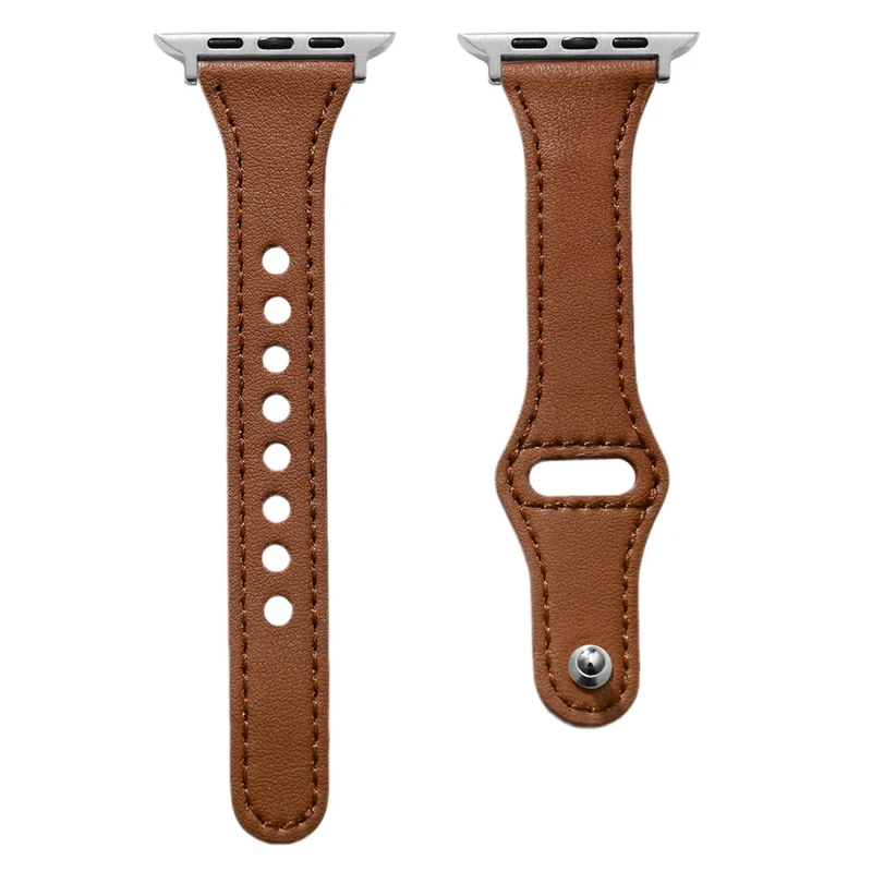 Apple Watch Series 41mm / 40mm / 38mm Leather Watch Band with Button Buckle - Navy Blue