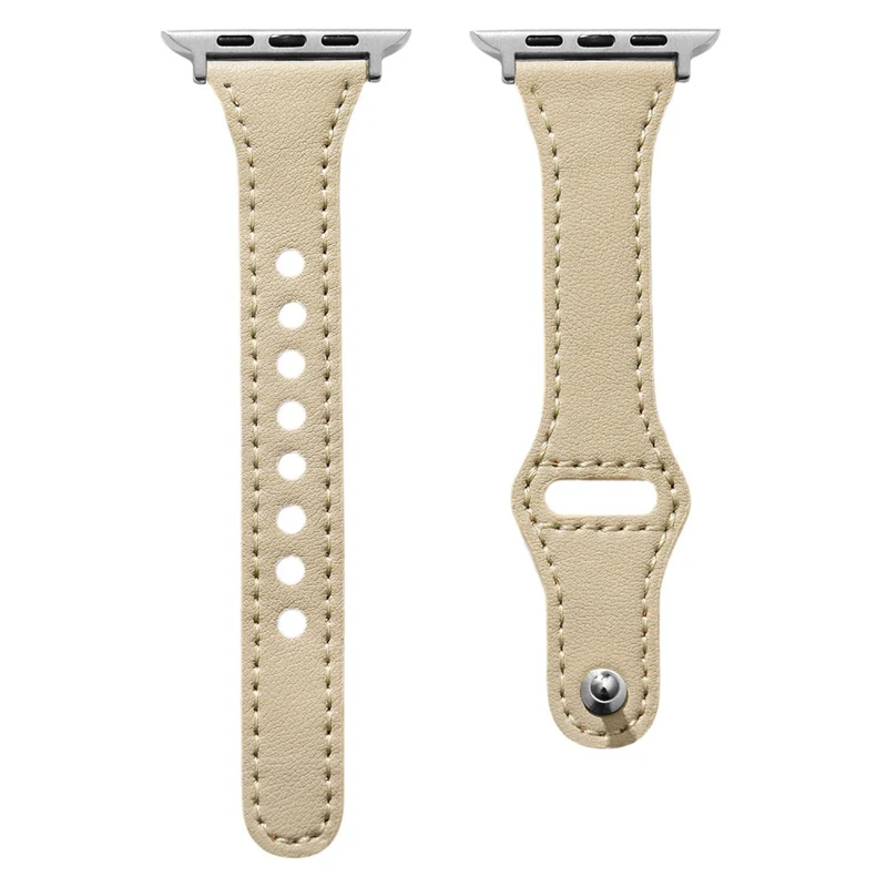 Apple Watch Series 41mm / 40mm / 38mm Leather Watch Band with Button Buckle - Navy Blue