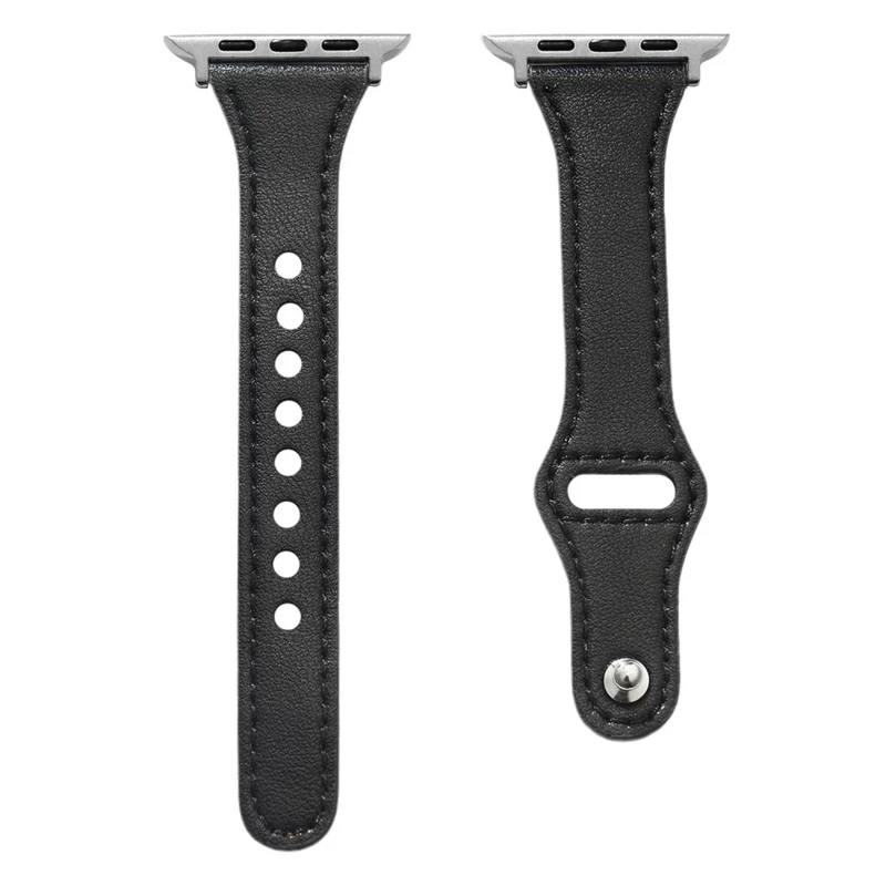 Apple Watch Series 41mm / 40mm / 38mm Leather Watch Band with Button Buckle - Navy Blue