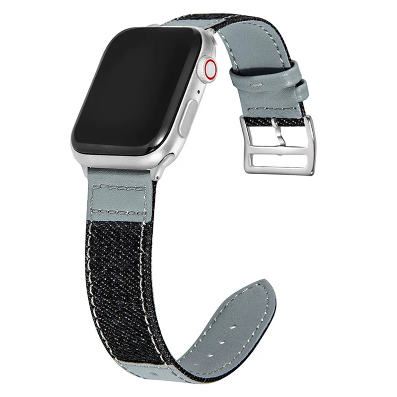 Apple Watch Series 41mm / 40mm / 38mm Denim Wristband - Black+Grey