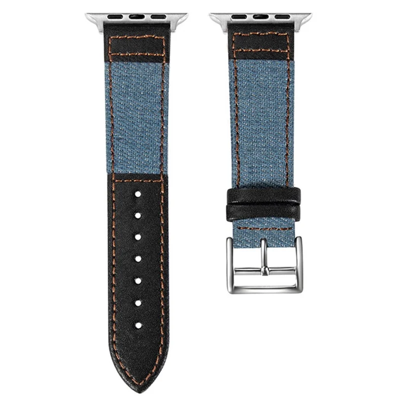 Apple Watch Series 41mm / 40mm / 38mm Denim Wristband - Black+Grey