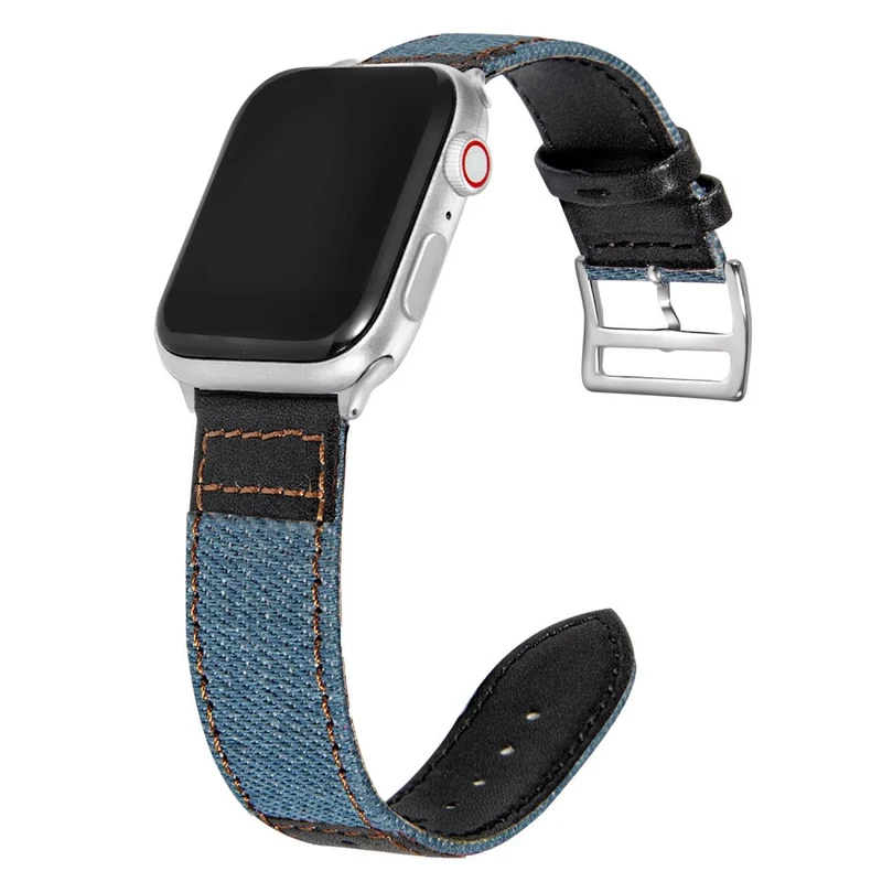 Apple Watch Series 41mm / 40mm / 38mm Denim Wristband - Black+Grey