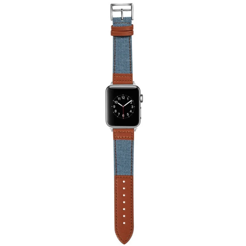 Apple Watch Series 41mm / 40mm / 38mm Denim Wristband - Black+Grey