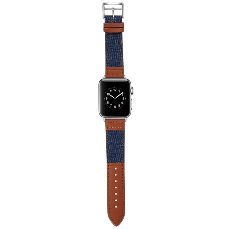 Apple Watch Series 41mm / 40mm / 38mm Denim Wristband - Black+Grey
