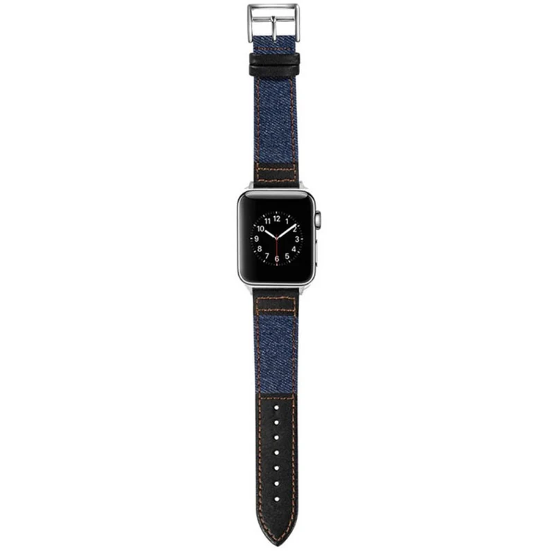 Apple Watch Series 41mm / 40mm / 38mm Denim Wristband - Black+Grey