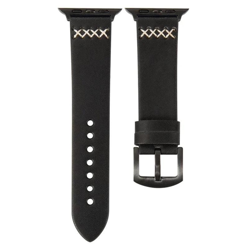 Apple Watch Series 41mm / 40mm / 38mm Cross Stitch Leather Watch Band