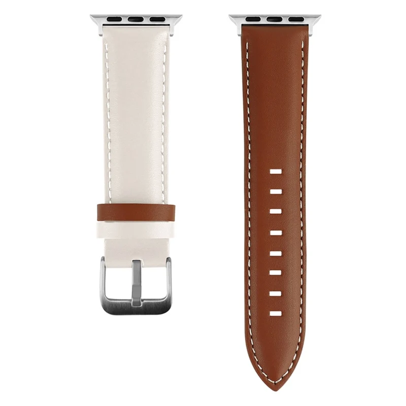 Apple Watch 9 8 7 41mm / SE (2022) SE (2023) SE 6 5 4 40mm / 3 2 1 38mm Band Classic Cow Leather Strap - Red / Green